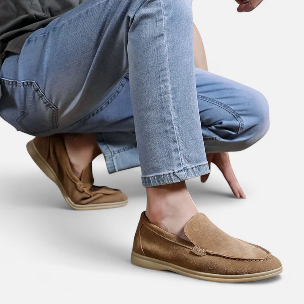 Men's Polished Suede Slip-On Loafers