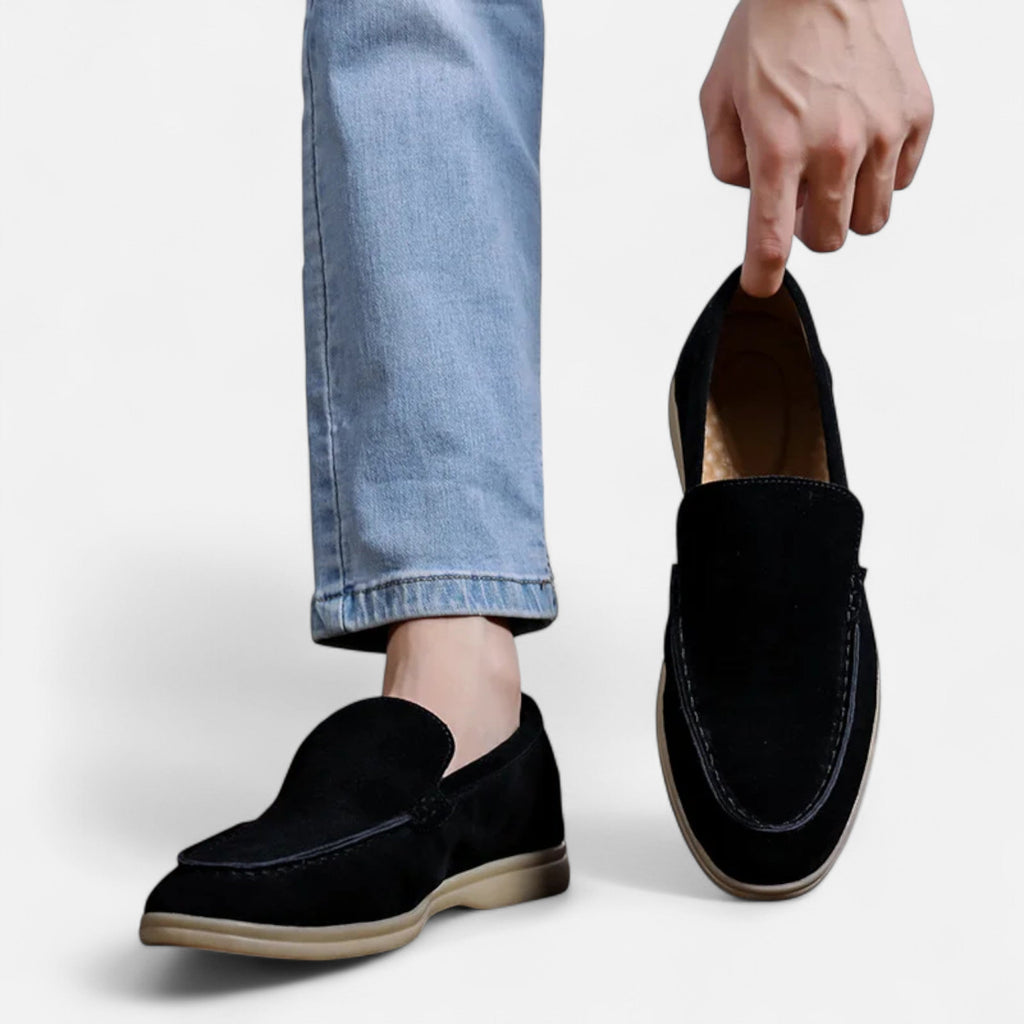 Men's Polished Suede Slip-On Loafers