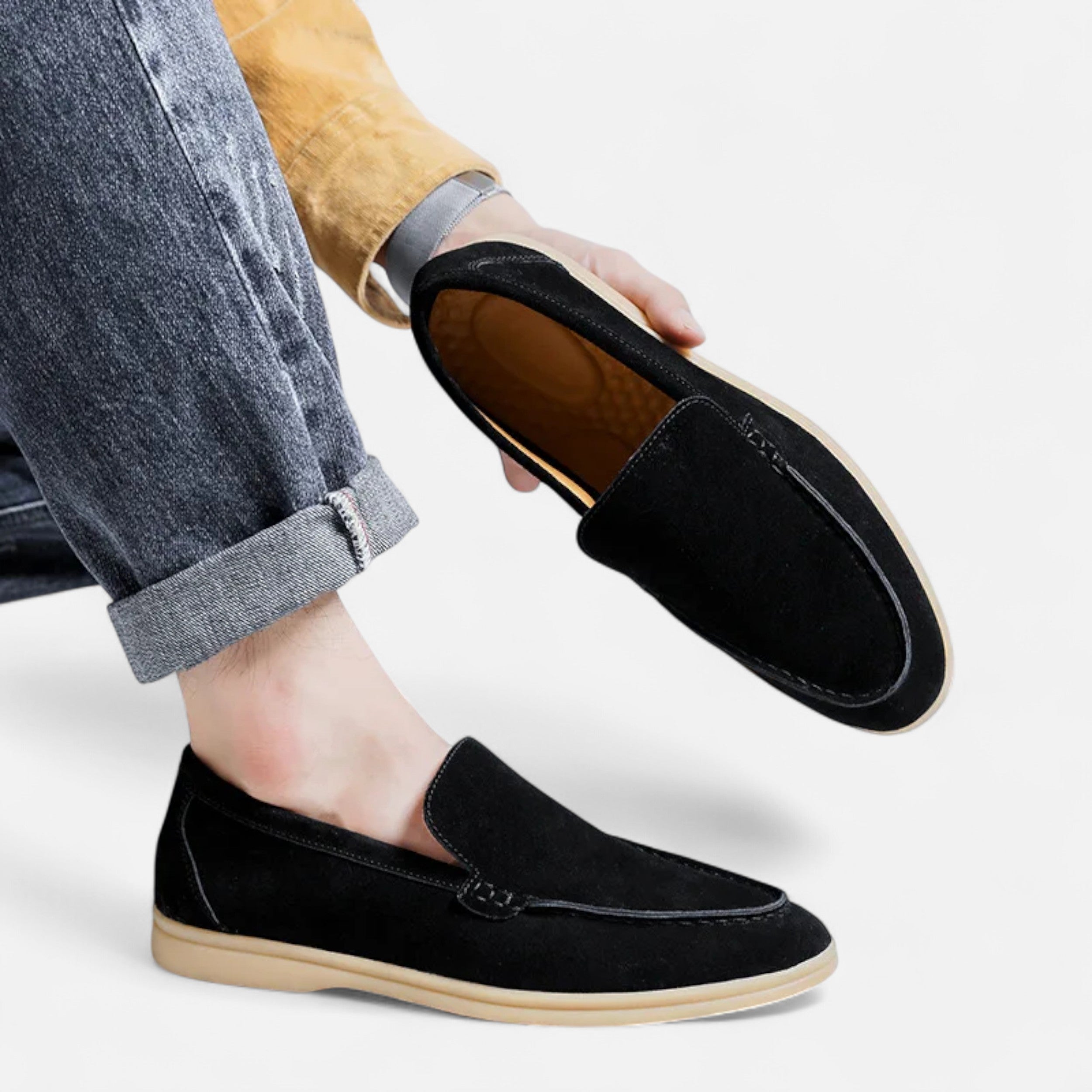 Men's Polished Suede Slip-On Loafers