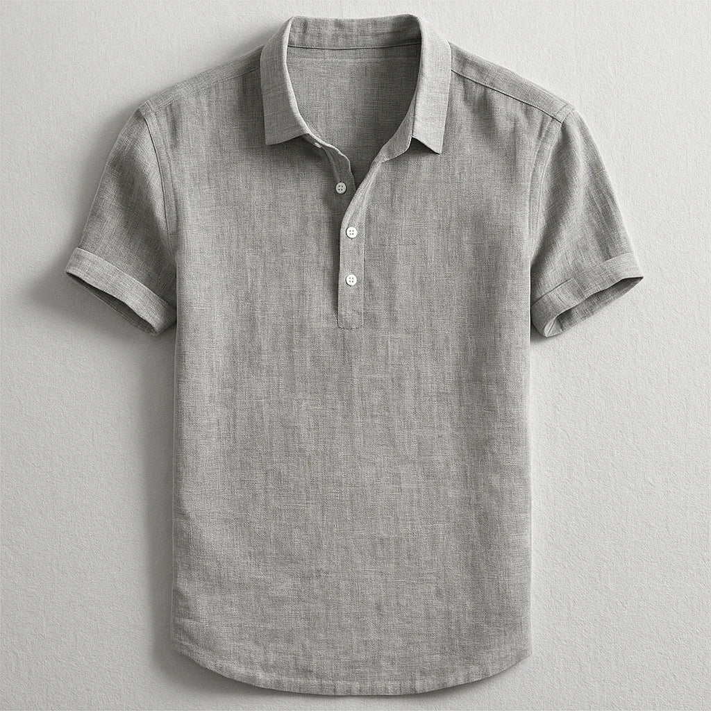 Men's Breathable Linen Polo Shirt